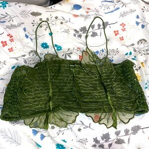 Sheer leaf top from romwe